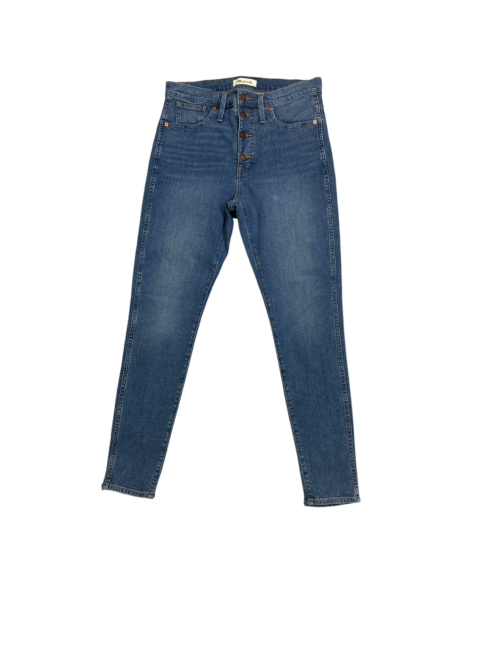 Madewell 10” High Rise Skinny Jeans Size 30 Blue Button Fly Stretch
